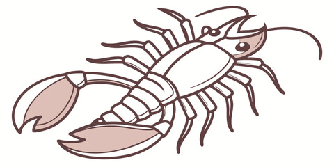 Stylized Lobster Vector Illustration for Seafood and Marine Design Projects