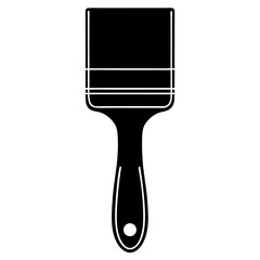 Paint brush isolated on white background with art and kitchen tool elements