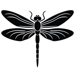 Dragonfly single vector silhouette pic