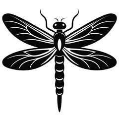 Dragonfly single vector silhouette pic