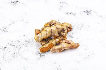 Fresh young Tumeric root heap