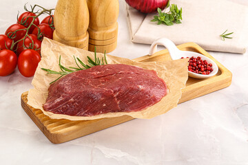 Raw beef meat uncocked steak