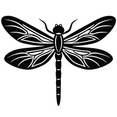 Dragonfly single vector silhouette pic