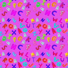 seamless pattern with colorful hearts