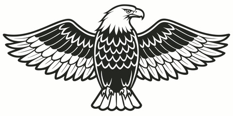 Elegant Black and White Eagle Vector Graphic for Creative Projects and Designs