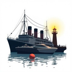 Naklejka premium Ships image Set