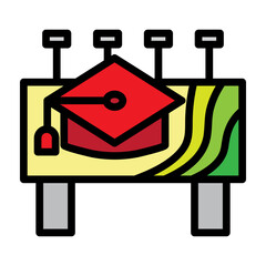 University Banner Vector Filled Icon Design