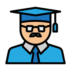 Professor Vector Filled Icon Design
