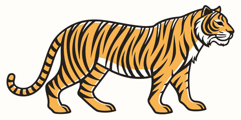 Vector Tiger Illustration - Bold and Striped Animal Design for Creative Projects