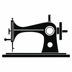 Classic Sewing Machine Silhouette Vintage Tailoring Emblem
