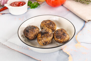 Baked potato barbecue with skin