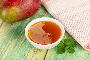 Sweet dessert orange mango puree