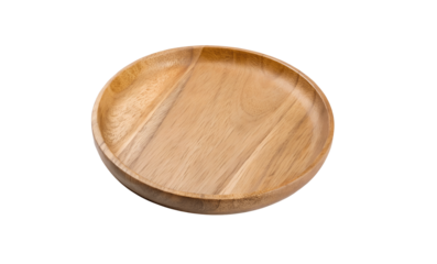 Realistic wood plate cutout PNG image with transparent background for seamless use in creative and digital designs