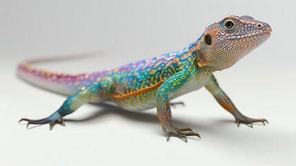 Obraz premium 3D model of a multi-colored whiptail lizard