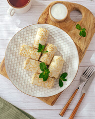 pancakes with sour cream for breakfast
