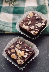 Gourmet Chocolate Brownies with Nutty Topping