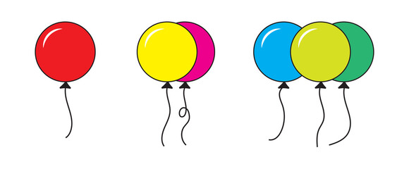 Colorful balloons icon on a background. Vector illustration, ideal for celebration and party themes. EPS10 © Vector