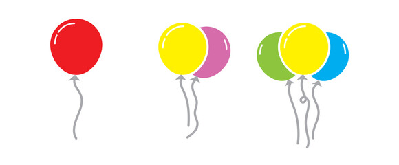 Bunch of party balloons decoration balloon vector icons  EPS10 © Vector