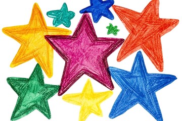 Obraz premium Colorful and Vibrant Stars in Various Shapes and Sizes for Kids