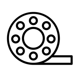 Film Roll Vector Line Icon Design
