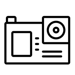 GoPro Camera Vector Line Icon Design