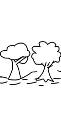 hand drawn vector illustration of an tree