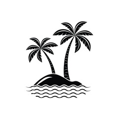 Obraz premium Tropical island with palm trees