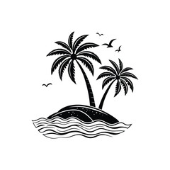 Tropical island with palm trees