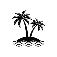 Naklejka premium Tropical island with palm trees