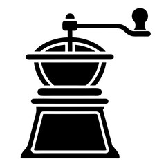 Grinder Silhouette Vector Icon on White Background High-Quality Design.