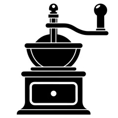 Minimalist Grinder Silhouette Vector Icon on White.