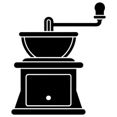 Minimalist Grinder Silhouette Vector Icon on White.