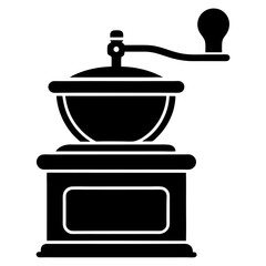 Professional Grinder Silhouette Vector Illustration White Backdrop.