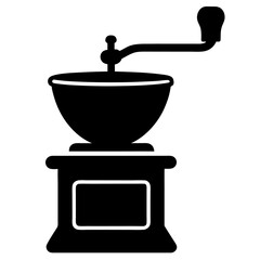 Premium Grinder Silhouette Vector Icon Clean White Background.