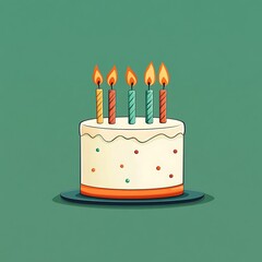 Birthday cake with candles illustration