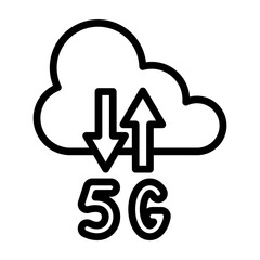 5G Data Transfer Vector Line Icon Design