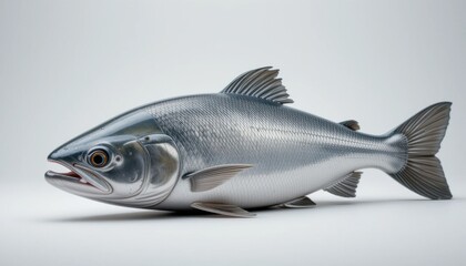 Fototapeta premium Silver Fish Studio Shot Isolated Fresh Seafood Culinary Representation