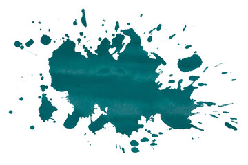 green brush paint stain isolated on transparent background