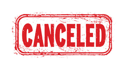 Grunge Red "CANCELED" Rubber Stamp Vector with Bold Text and Distressed Style