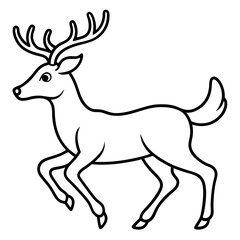 Obraz premium ReindeerRun Vector Illustration - Cute Cartoon Reindeer Clipart & Line Art for Printables