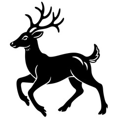 ReindeerRun Vector Illustration - Cute Cartoon Reindeer Clipart & Line Art for Printables