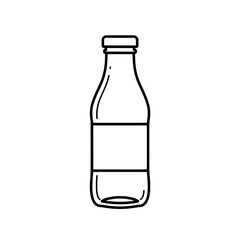 Classic Glass Bottle Silhouette: A minimalist line drawing of a classic glass bottle, exuding simplicity, clarity, and elegance.