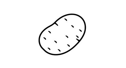 Simple Potato: A simple outline of a potato.