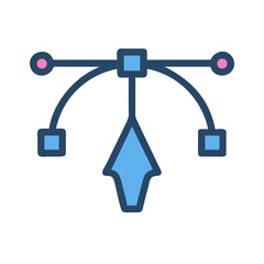 Bezier Curve Tool Representing Vector Design or Path Icon Design