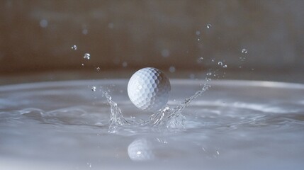 Close-up of a golf ball dropping into the cup on the green