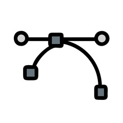Bezier Curve Tool Representing Vector Design or Path Icon Design