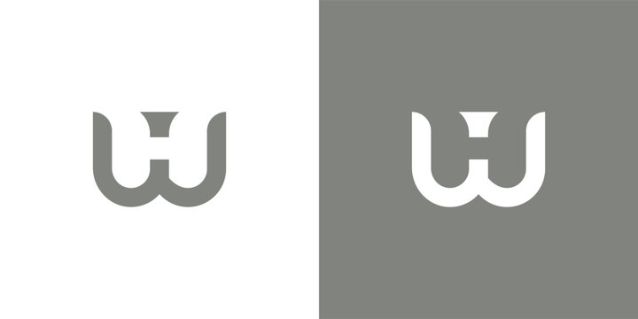 Letter w, h logo. Suitable for business logo, brand, interview show, podcast, quiz. Flat Vector Logo Design Template Element.