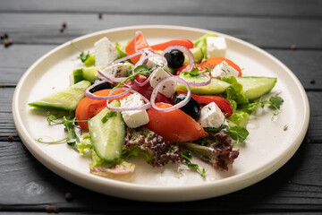 Greek Salad with Feta Tomatoes Cucumbers Olives