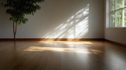 Fototapeta premium Empty room bathed in sunlight