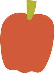 Hand drawn Simple Whole Red Paprika organic farm fresh vegetables cartoon